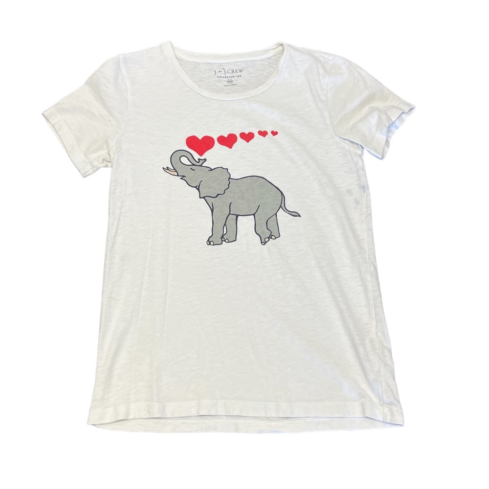 J. Crew Valentine Hearts Elephant Tee